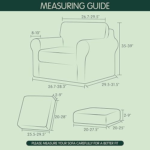 Miniatura 2 de Hokway Juego de 3 fundas para sofá, fundas de felpilla para sofá, fundas de asiento individuales, protector de muebles de felpilla para sofá (S,