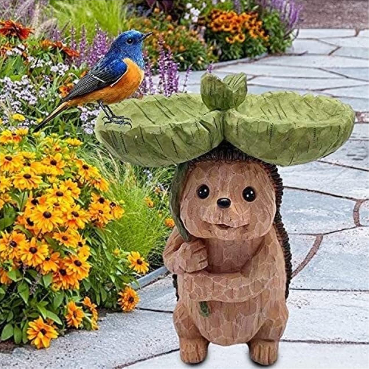 Mangiatoia Uccelli Mangiatoia per Uccelli in Resina per Decorazioni da Giardino Ciotola per Acqua per Riccio Artigianato Deko Giardino