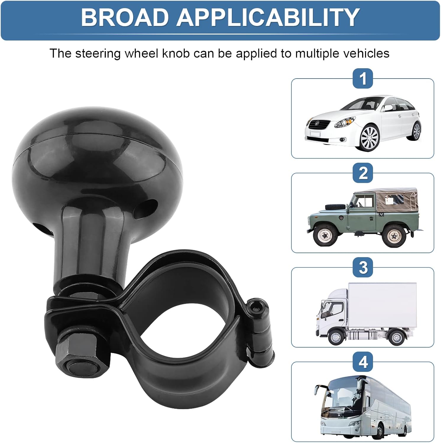 Steering Wheel Spinner Knob, Power Handle Spinners Knob Steering Wheel Knob Car Suicide Knob Universal Vehicle Driving Handle with Metal Ball Bearing for Cars Trucks Tractors Mowers Forklifts