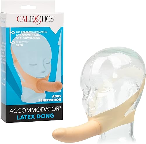 CalExotics Original Accommodator - Dong de látex Correa manos libres en sonda para parejas Juguetes sexuales para adultos Marfil