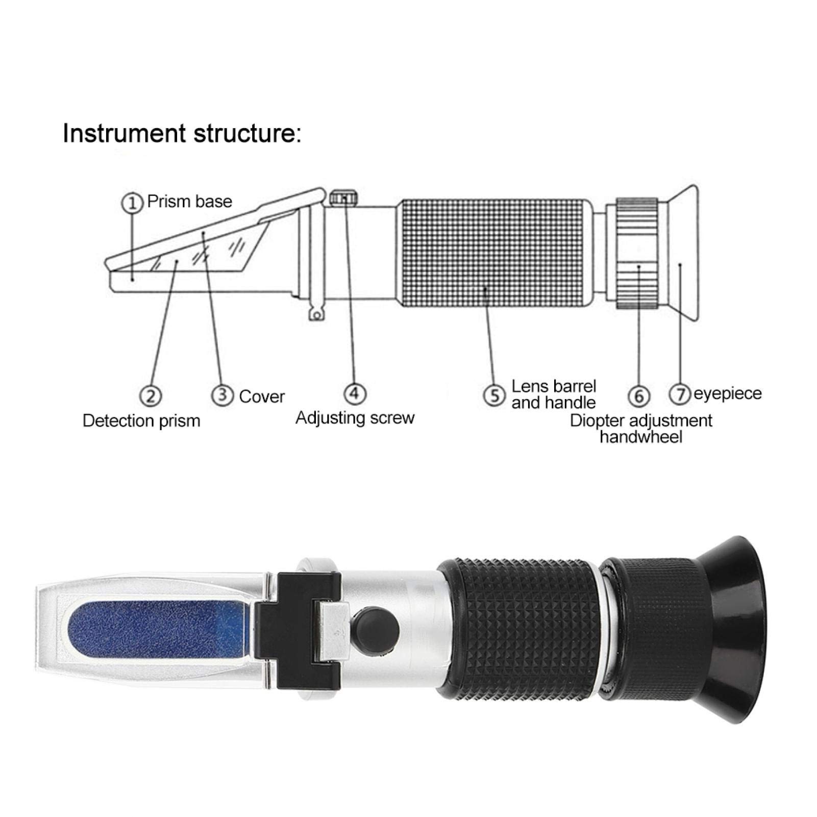 RHB-50ATC Handheld Refractometer High Accuracy 0-50% for Brix Liquid Measuring