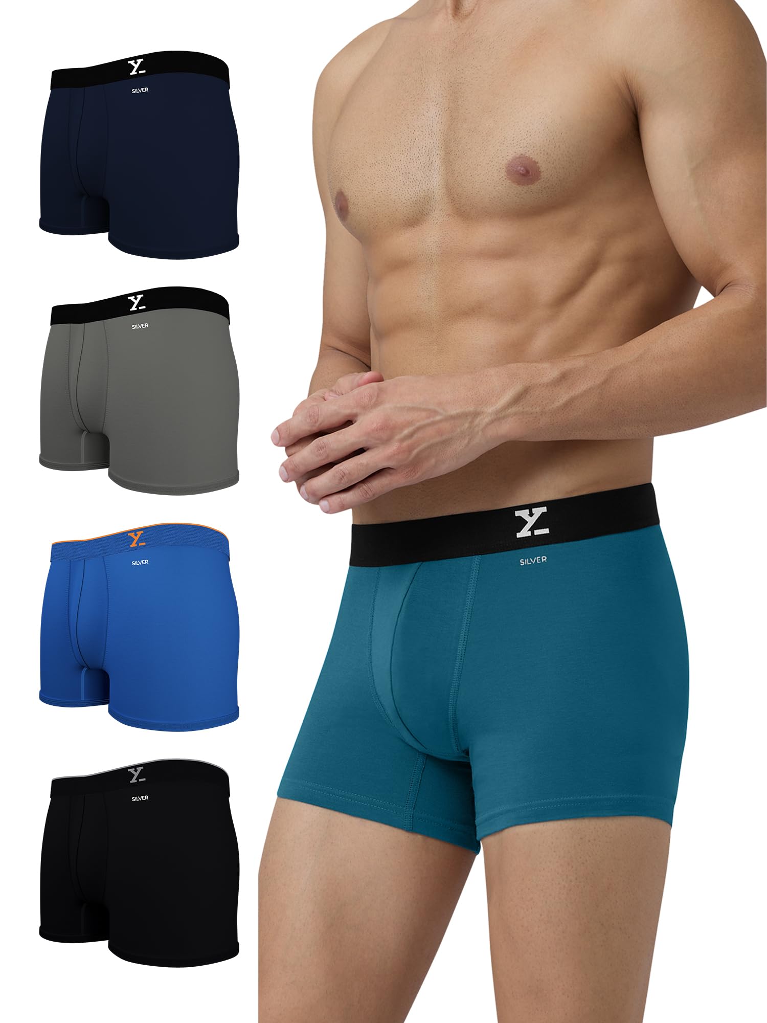 Men's Aero Super Combed Cotton Regular Fit Solid Antibacterial Trunk (Pack of 5)