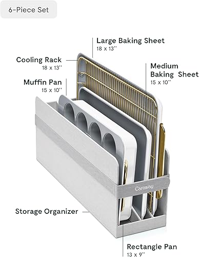 Miniatura 44 de Caraway Juego de utensilios de cerámica antiadherente para hornear (11 piezas) - bandejas para hornear, bandejas para hornear, estante de Negro