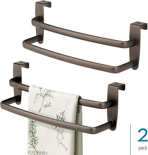 Miniatura 5 de iDesign Axis - Toallero para colocar sobre el gabinete de cocina, 9 pulgadas, bronce