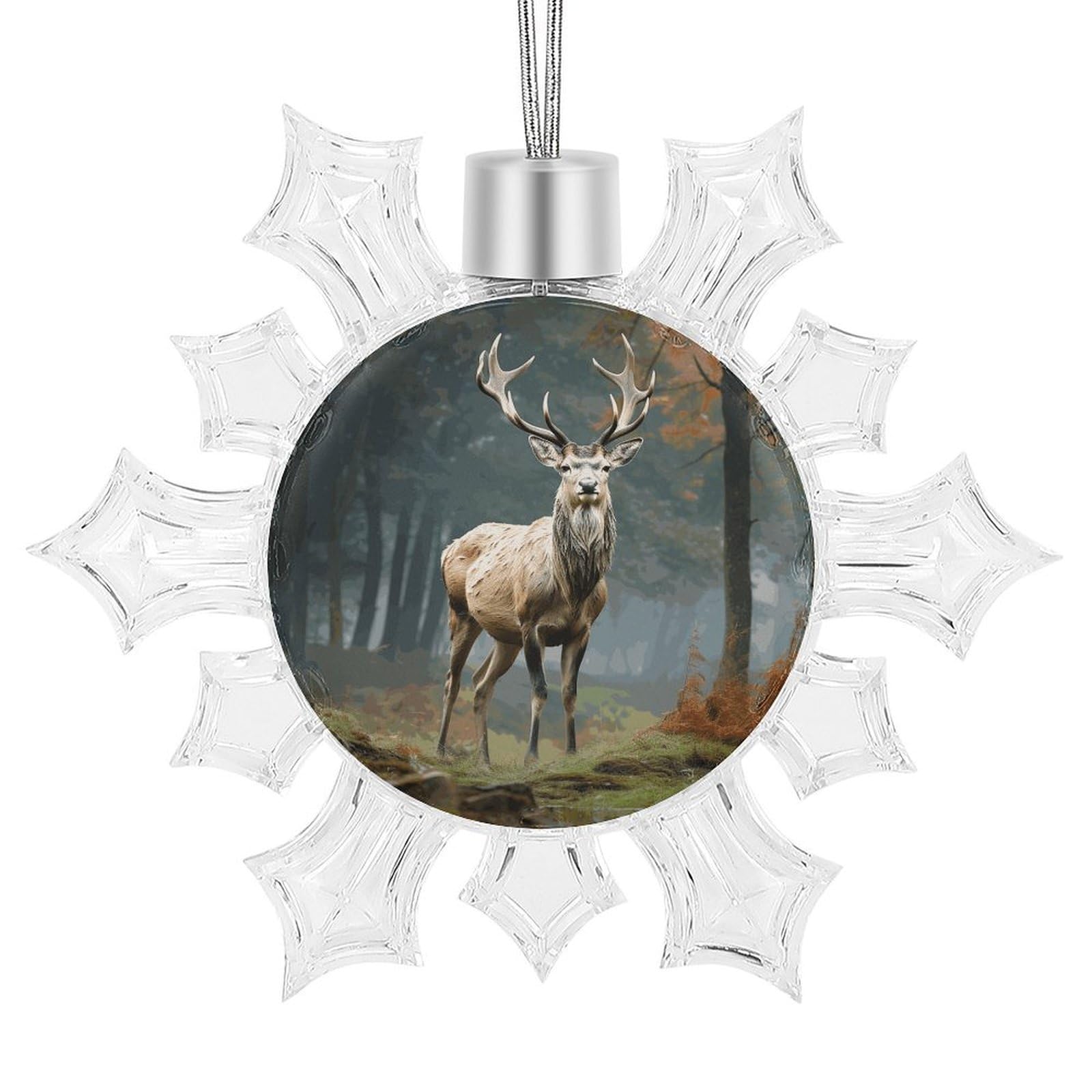 Deer Animals Snowflake Ornaments Cute Snowflake Pendant Exquisite Christmas Tree Ornaments for Christmas Weddings New Year Birthday Holiday Celebration