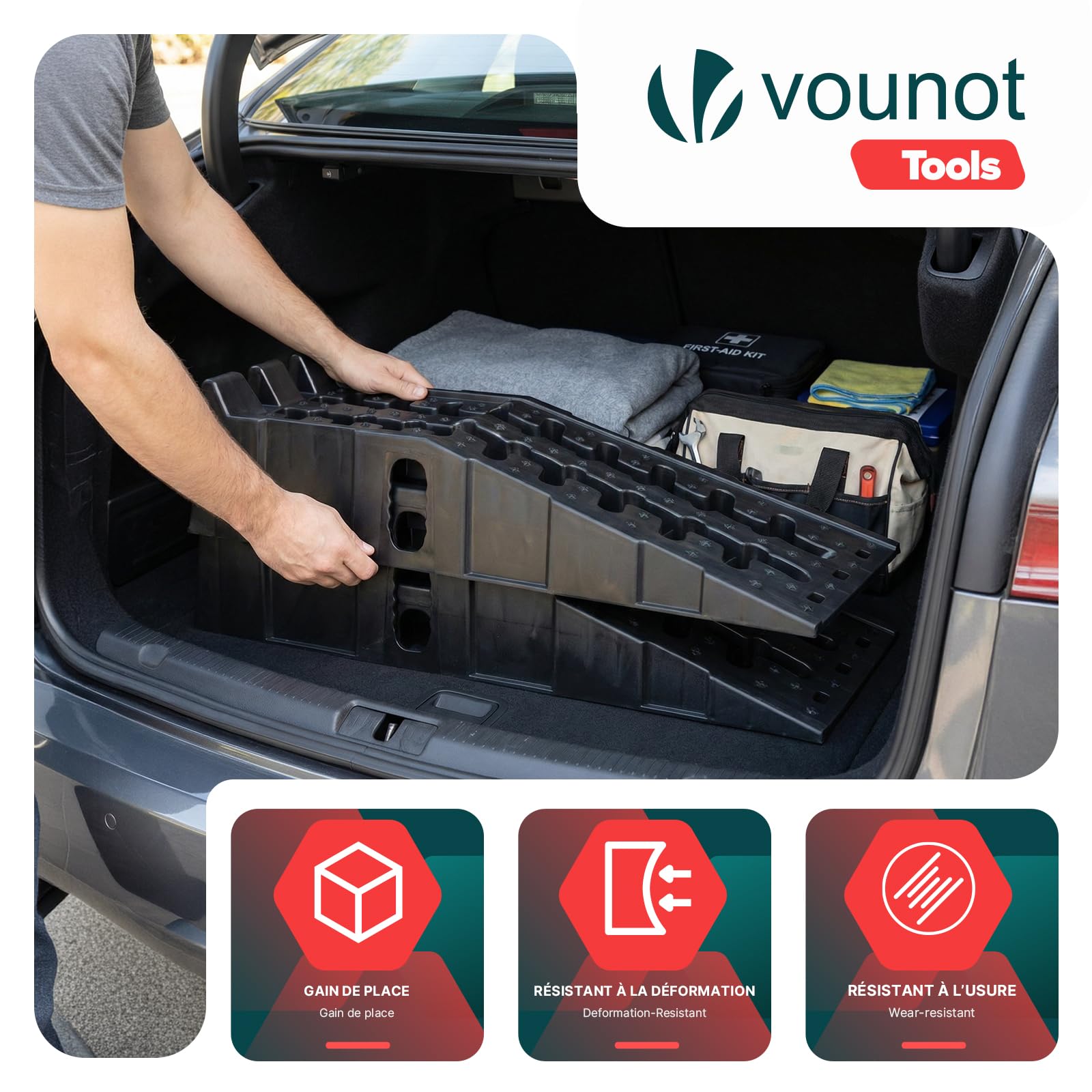 VOUNOT® Set di 2 Rampe per Auto da 5 Tonnellate Rampe di Carico Antiscivolo