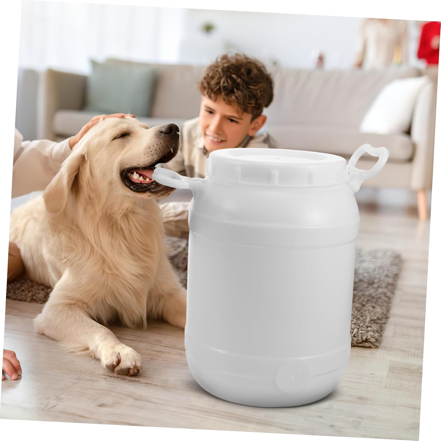 Happyyami Plastic Garbage Bin for Kitchen Multi-use Compost Bin Handle Airtight Storage Container for Pet Food and Kitchen Waste Capacity and Easy to