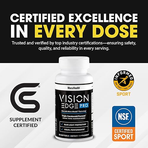 Miniatura 7 de Suplemento ocular para atletas; fórmula con luteína, zeaxantina y meso-zeaxantina, suplementos oculares Omega 3, carotenoides esenciales para ojos