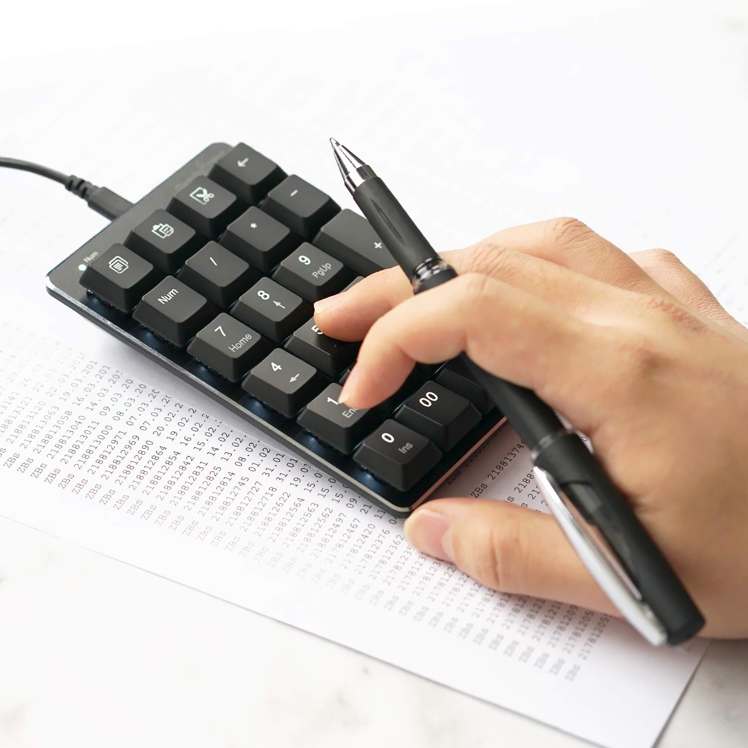 Perixx PERIPAD-303 Teclado numérico mecánico retroiluminado USB con Cable, tamaño Completo, 22 Teclas