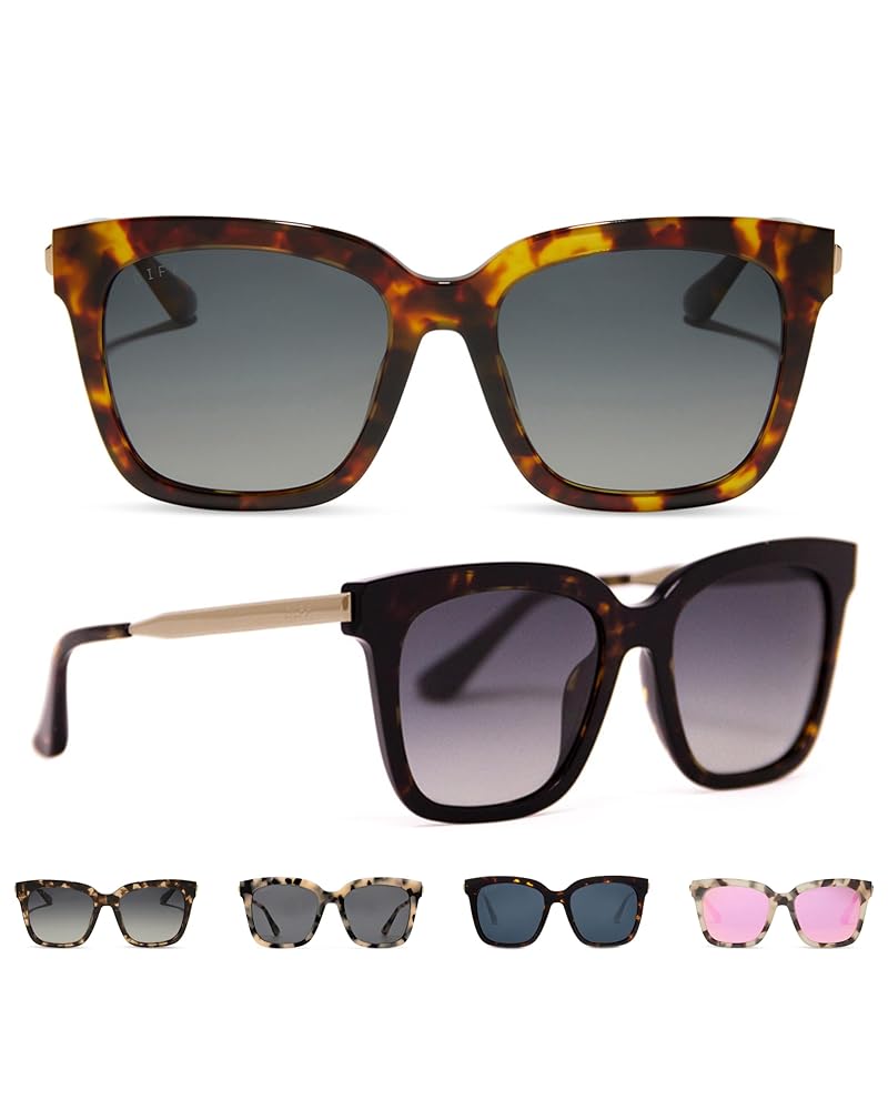BELLA シュシュ　ブラック　large Amazon.com: DIFF Bella Oversized Square Sunglasses for Women