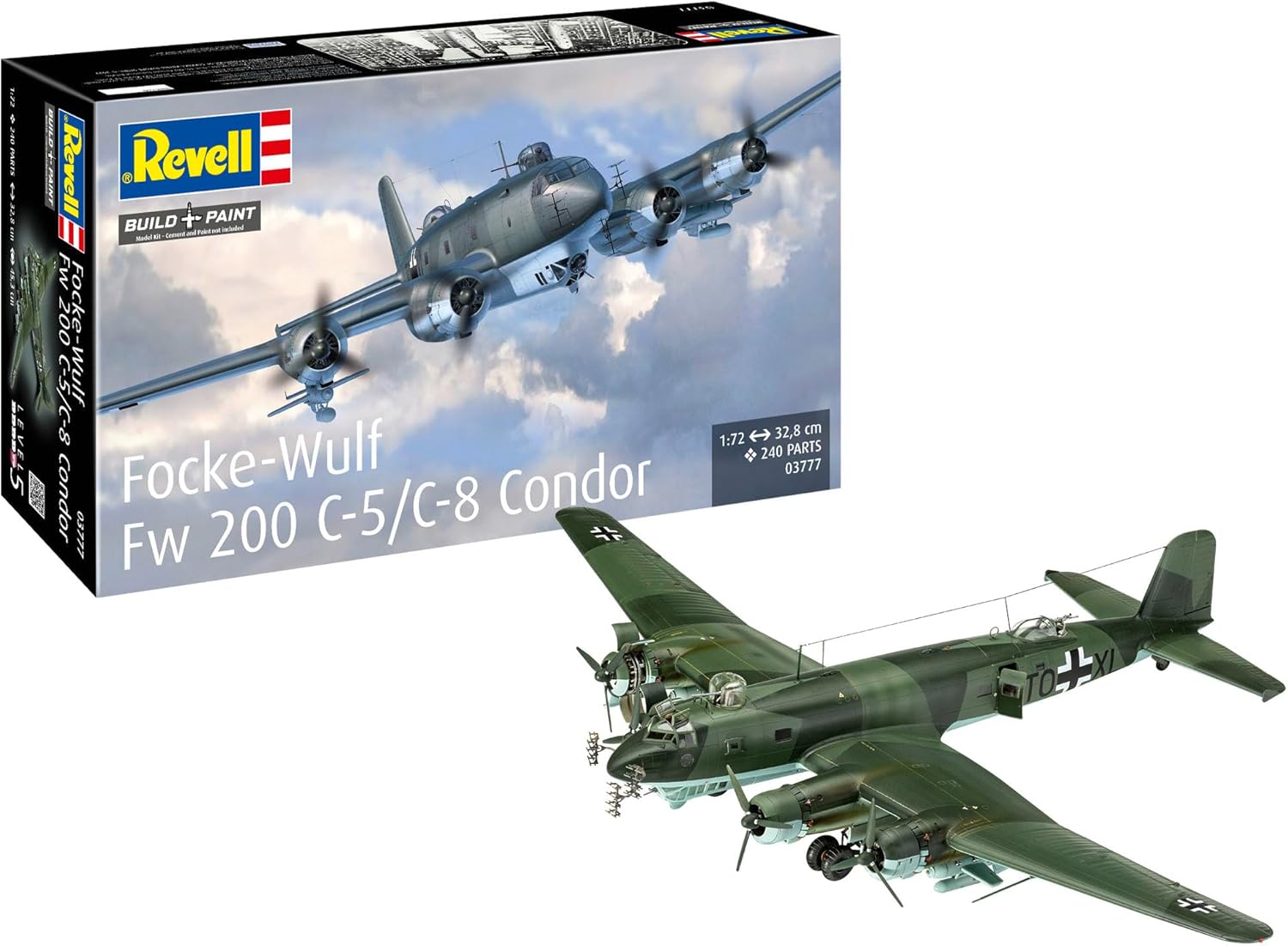 Revell 03777 Focke-Wulf Fw 200 C-5/C-8 Condor 1:72 Scale - Unbuilt/Unpainted Plastic Model Kit