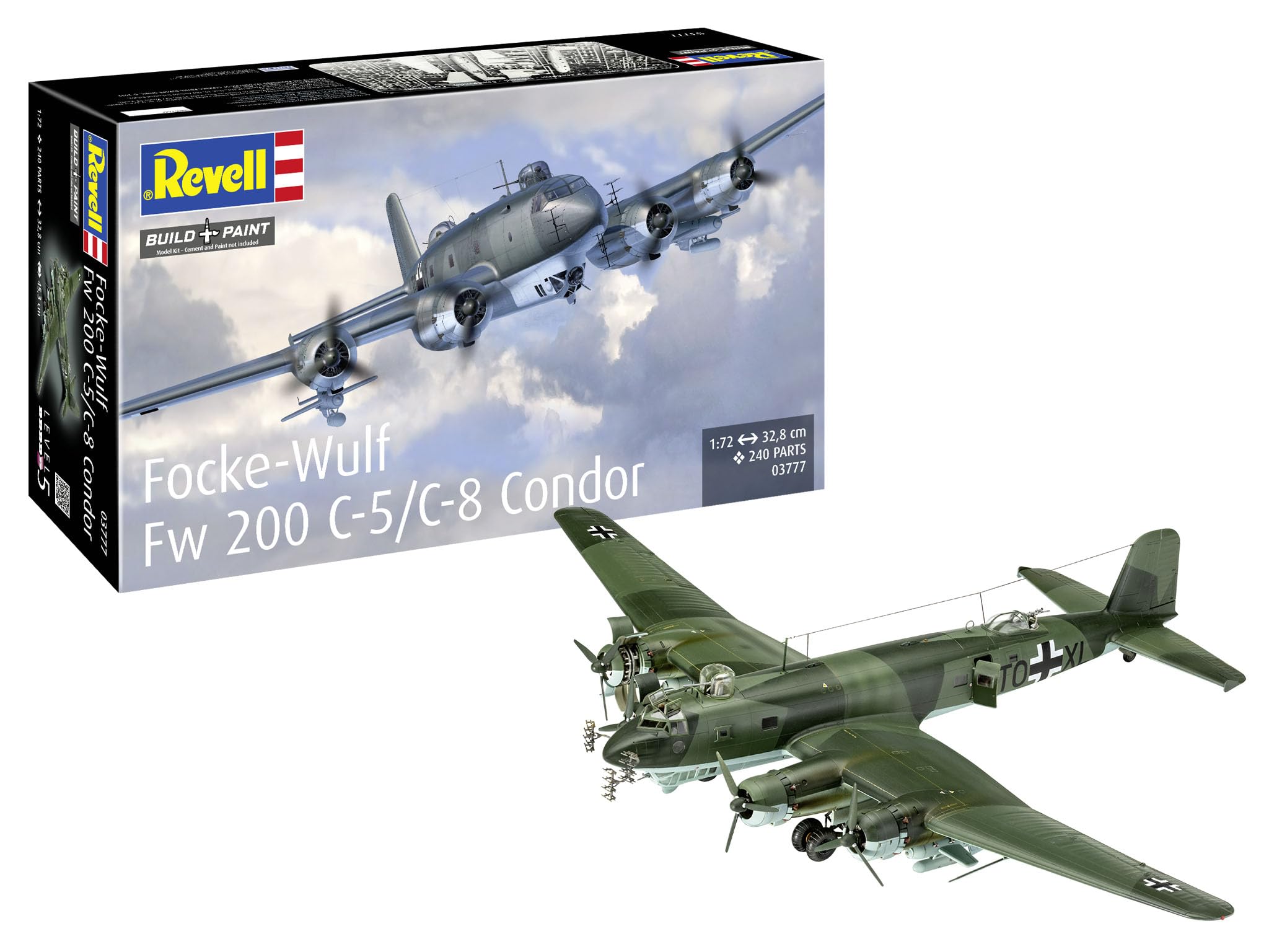 Revell 03777 Focke-Wulf Fw 200 C-5/C-8 Condor 1:72 Scale - Unbuilt/Unpainted Plastic Model Kit