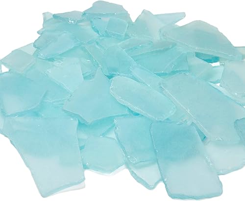 CYS EXCEL Vidrio marino de 16 onzas azul aguamarina, múltiples opciones de color, relleno de jarrón de vidrio triturado, decoración náutica de