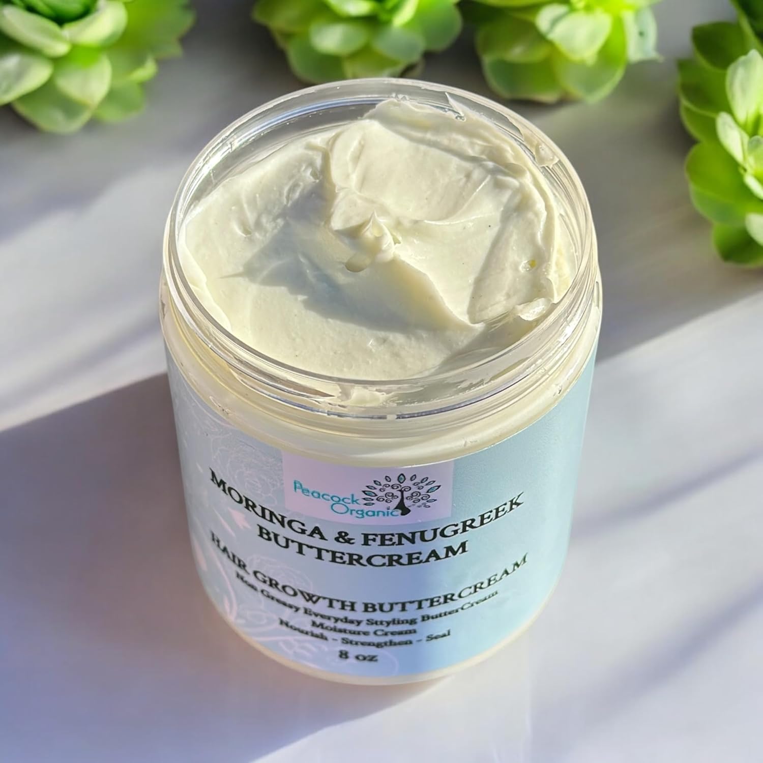 Moringa & Fenugreek Buttercream – Lightweight Moisturizing Hair Cream for Natural & Relaxed Hair - 8oz