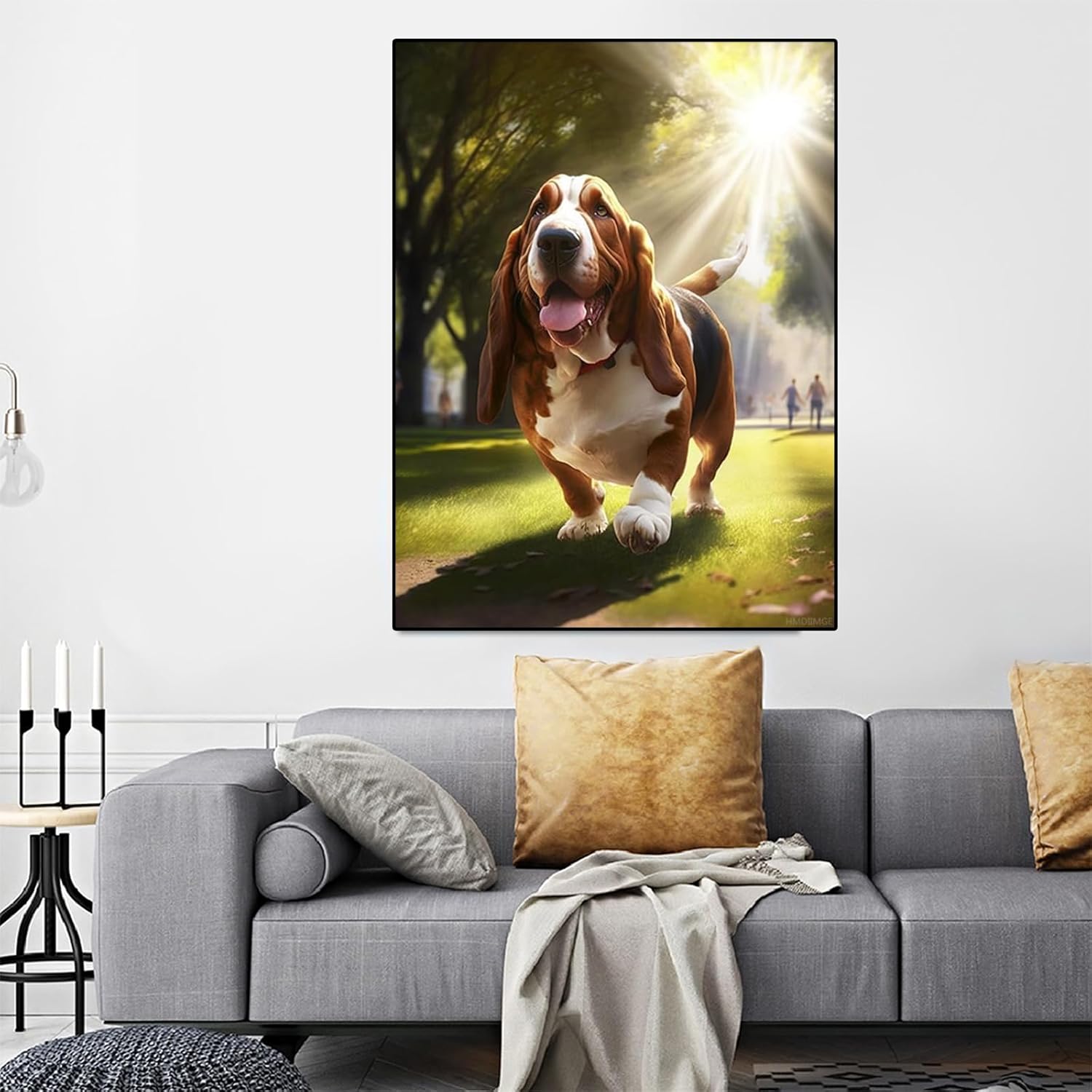 DIY 5D Diamond Art Painting Kits, Basset Hound Diamond Art for Adult, Animal Diamond Art for Adults, Round Drill Painting by Diamonds Art and Crafts for Home Wall Decor Gift and Relaxation 30x40cm