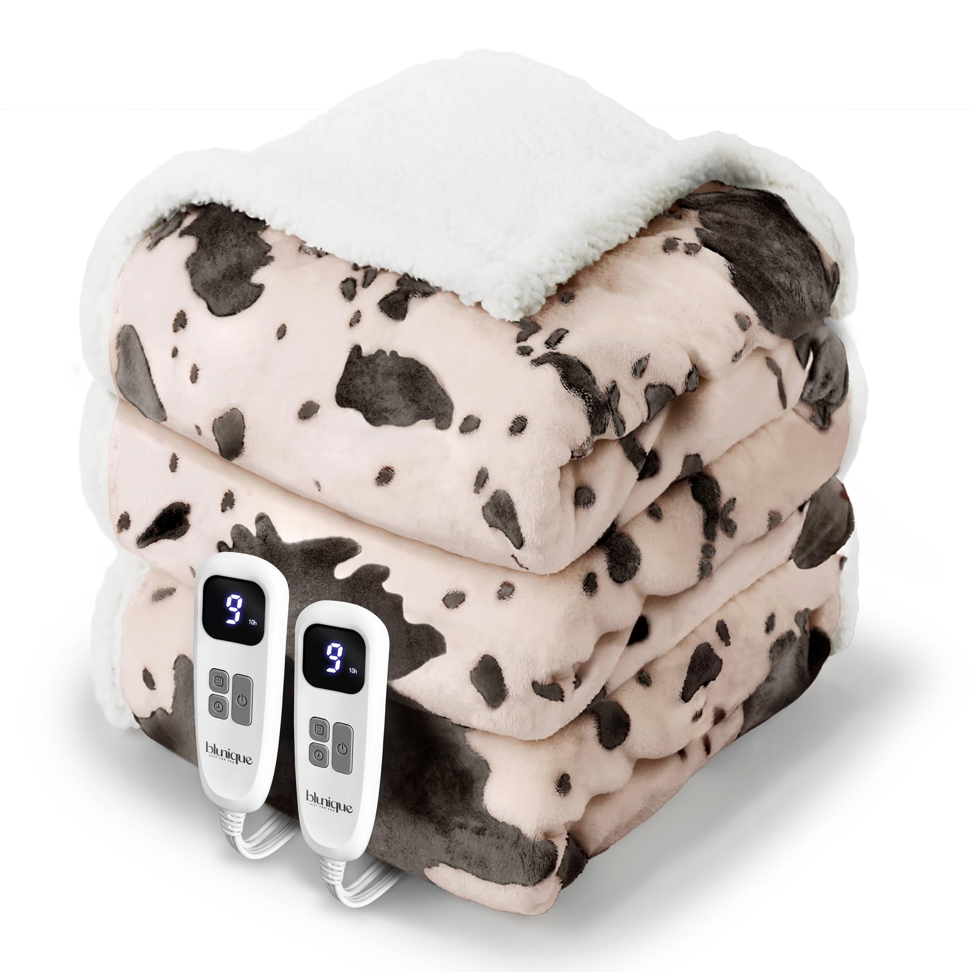 Heated Blanket King Blanket - Fast Heating Electric Blanket, Soft Heated Throw with 4 Time Settings,10 Heating Settings, Warm Gifts for Women Mom Grandma(90" x 100" Light Coral)