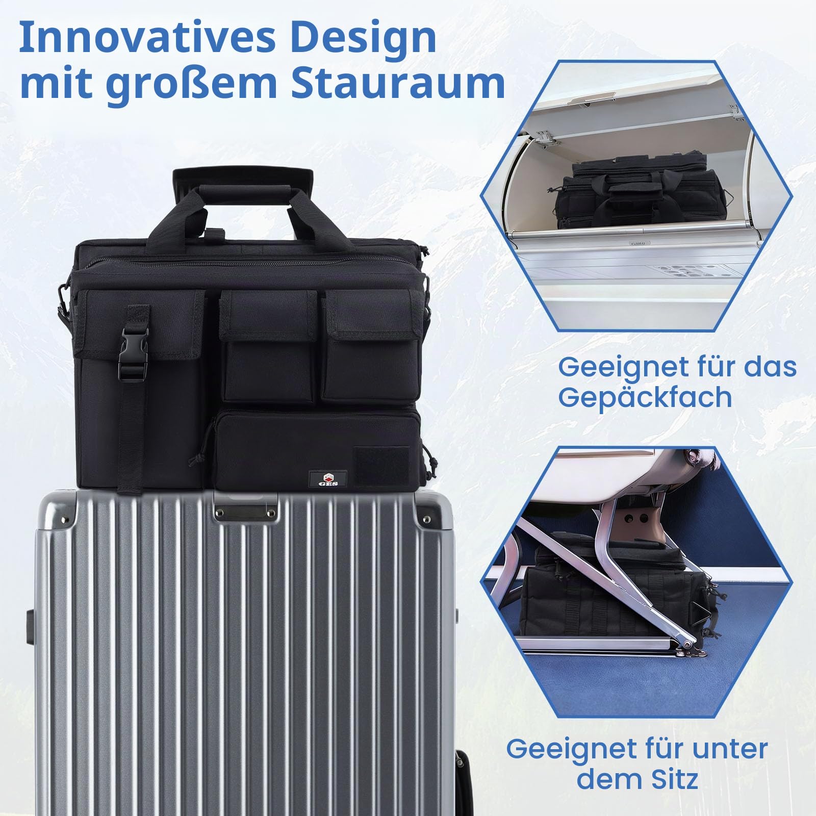 GES Multifunktions Herren Outdoor Militärische Taktische Nylon Laptop Umhängetasche 15.6"
