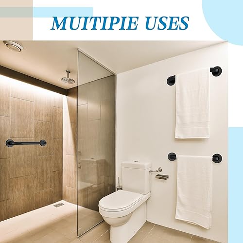 Miniatura 4 de Tatuo Paquete de 4 barras de agarre para tinas y duchas, asas de baño para ancianos, barras de ducha antideslizantes, mango de acero inoxidable para