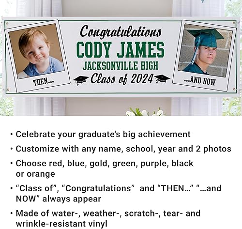 Miniatura 3 de Let's Make Memories Cartel de graduación personalizado  Decoraciones para fiestas de graduación  Cartel de felicitación personalizado  Clase de 2024