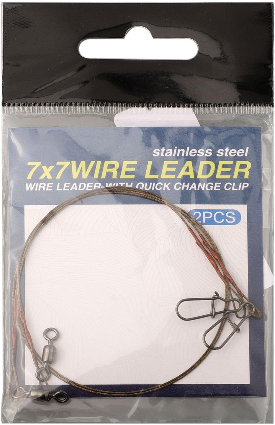 Stainless Steel Fishing Wire Leader Set 2pcs with Snap and Swivel for Saltwater Freshwater Angling Applications