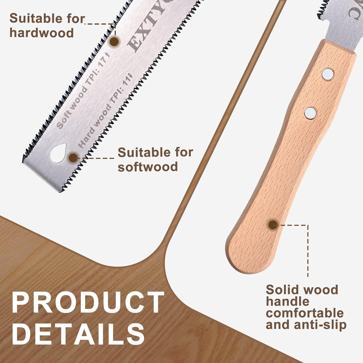 2 Pack Japanese Hand Saw,6-Inch Pull Saw, Flexible Edge Blade,Perfect for Sawing, Trimming, Gardening, Cutting Wood, Plastic Pipes