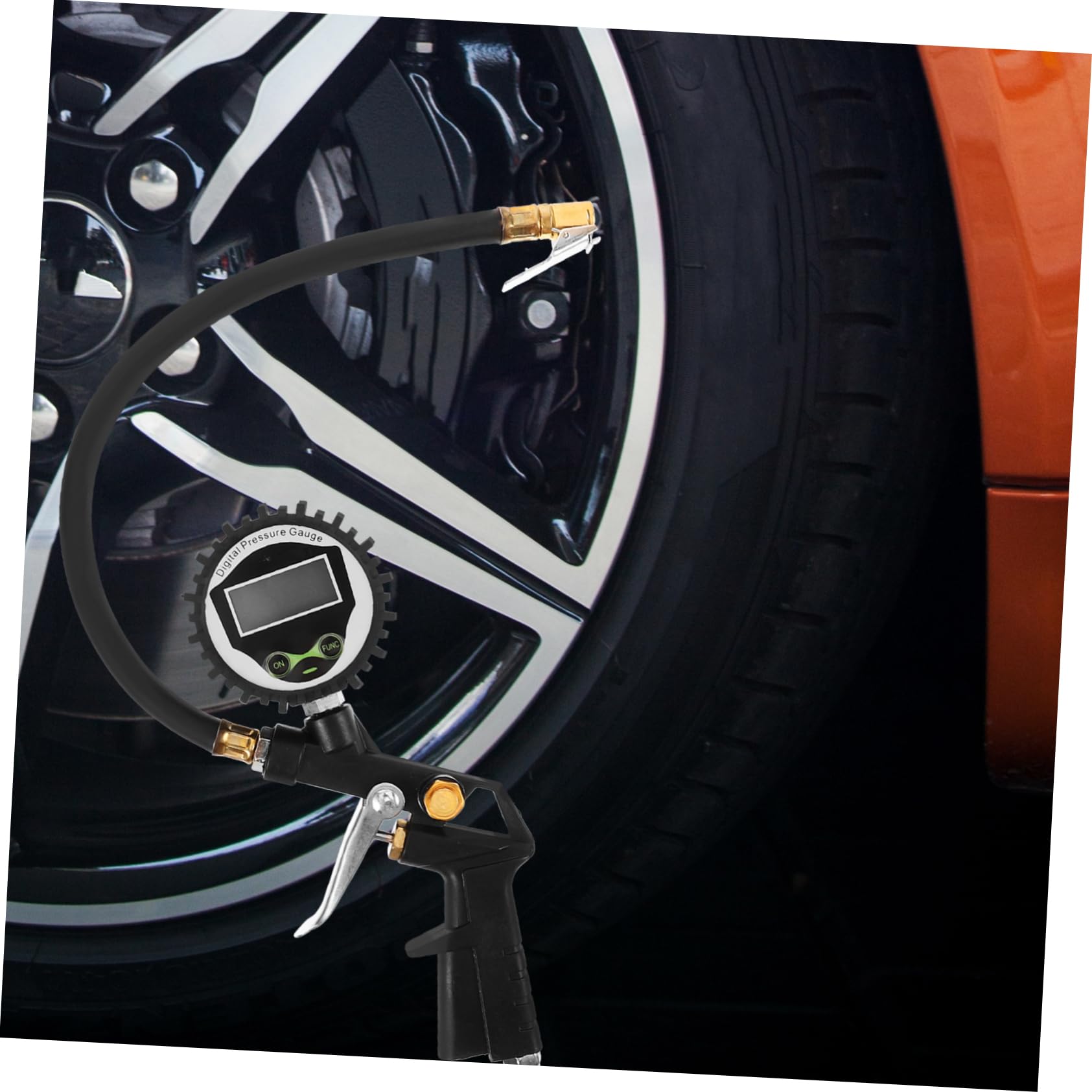 Digitales Luftdruckmessgerät für Reifen 0-60 Psi, Silber