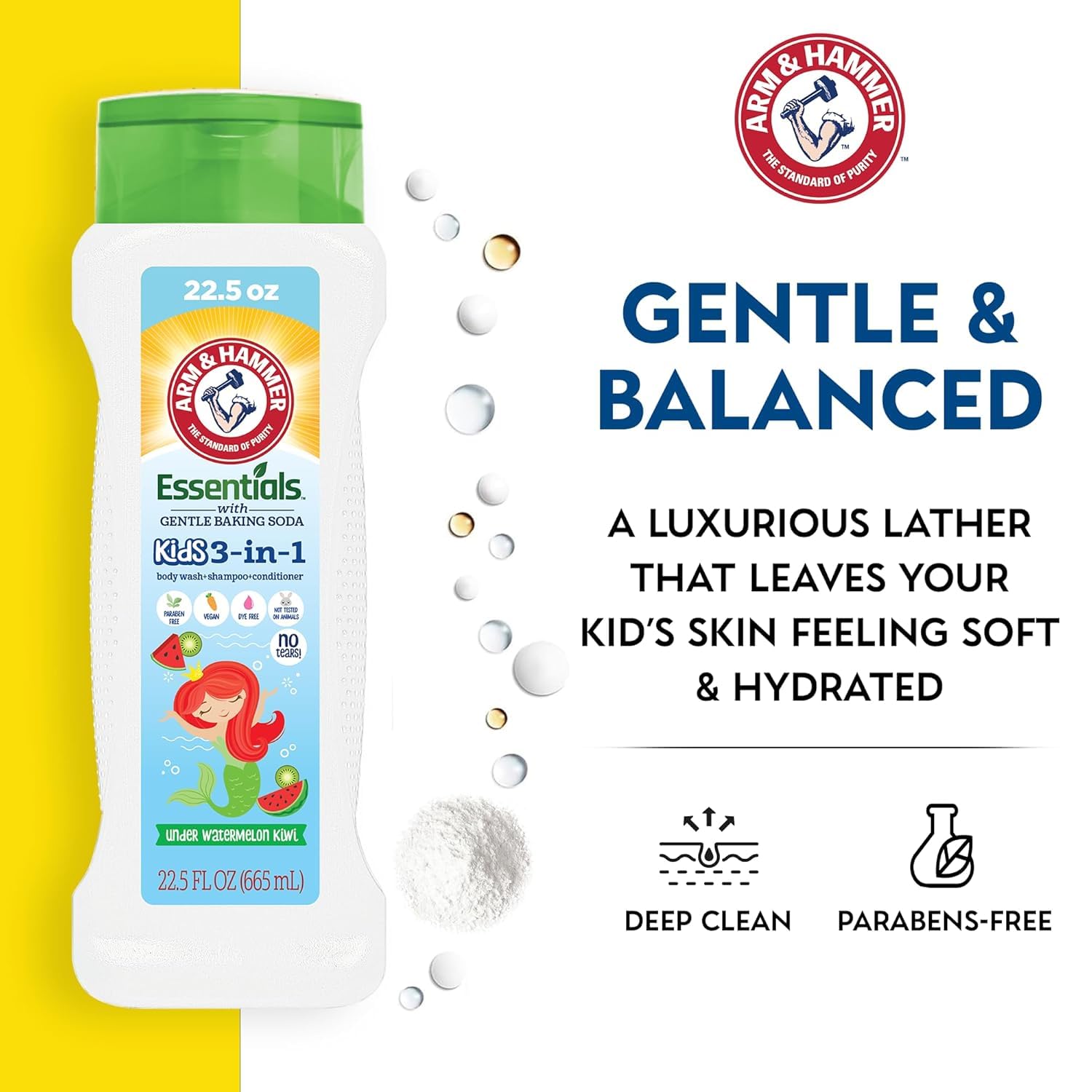 Arm & Hammer 3-in-1 Kids Body Wash, Shampoo and Conditioner
