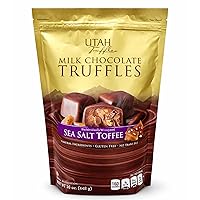 Vista 11 de Utah Truffles Trufas de chocolate con menta, trufas de chocolate con leche y menta, centro cremoso de tamaño de bocado, bolsa resellable de 16 onzas