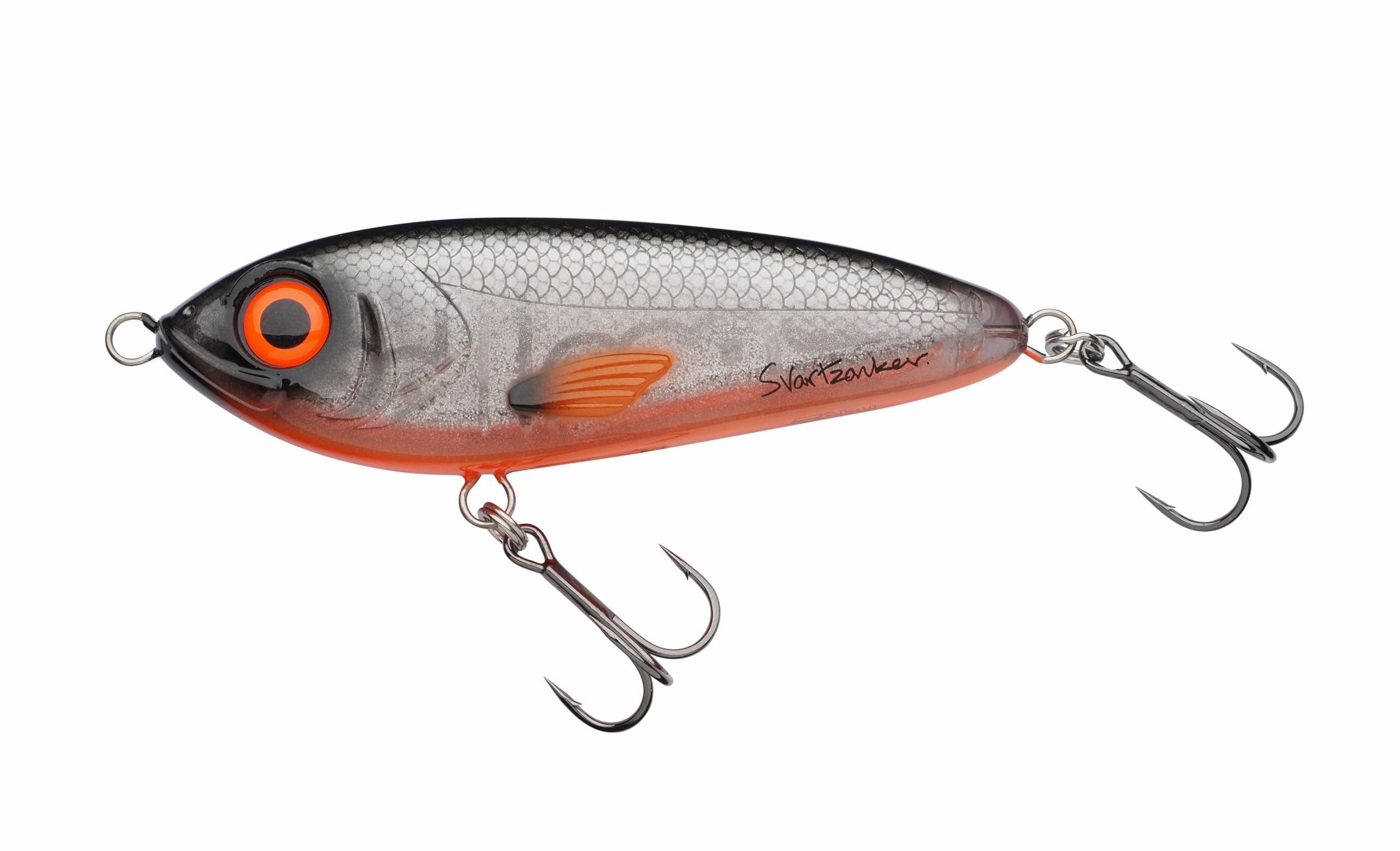 Abu Garcia Svartzonker McTracer Hybrid Jerkbait – Soft and Hard Lure for Pike, Perch, and Trout Fishing – Perfect for Freshwater and Saltwater Fishing, Hand-Painted, Fire Carp Flash 12.5 cm
