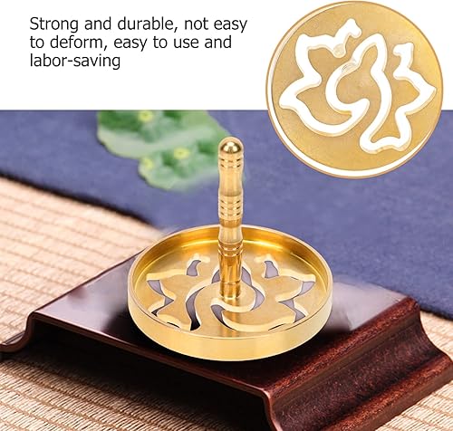Miniatura 9 de GANAZONO Kit de incienso Prensa de incienso de cobre, quemador de incienso, quemador de placa, patrón de flor de loto, incensario, tazón de torre,