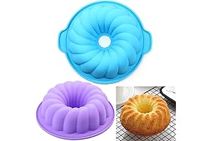 8-inch Silicone Bundt Cake Pan - Non-stick Silicone Molds for Jello, Gelatin, and Bread Baking