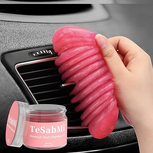 TeSabMi Car Cleaning Gel Car Cleaning Putty Car Putty Car Interior Cleaner Car Slime Car Detailing Kit Car Accessories Valentines Day Gifts for Him Her Men Women Stocking Stuffers Pink