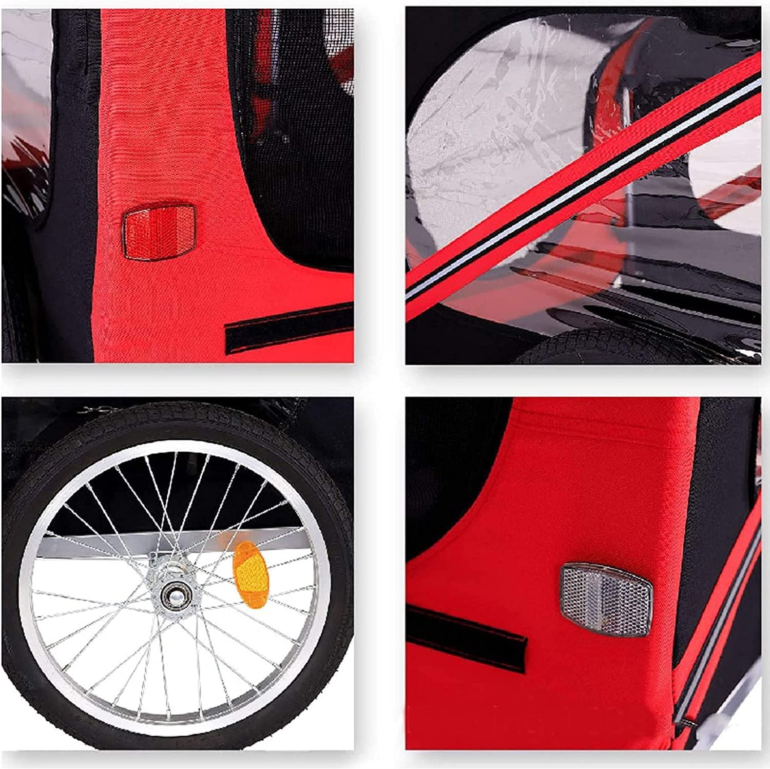 FAXIOAWA Auto portabici, rimorchio per Cani da Esterno, Carrello da carico per rimorchio per Biciclette per Animali Domestici con Ruote Grandi, Rete, Facile da collegare e scollegare dalle Biciclette