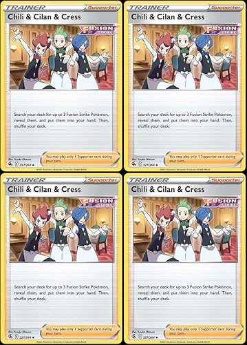 Miniatura 1 de Chili & Cilan & Cress 227/264 - Fusion Strike - Lote de cartas Pokemon Trainer - Juego x4