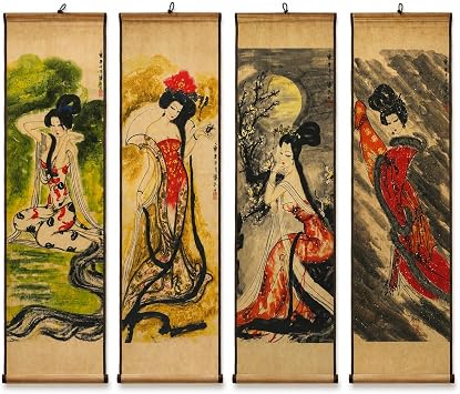 CIFIBIFUN Ancient Beauty Asian Japanese Style Women Wall Art Paintings