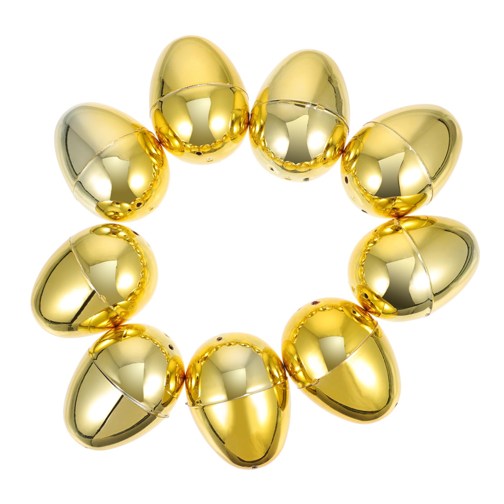 Gogogmee 10 Pcs Toy Eggs Golden Filler Eggs Easter Hunt Game Toys Golden Filling Eggs Craft Eggs Easter Egg Container Gold Easter Eggs Y, KVN01312XBIT65588K