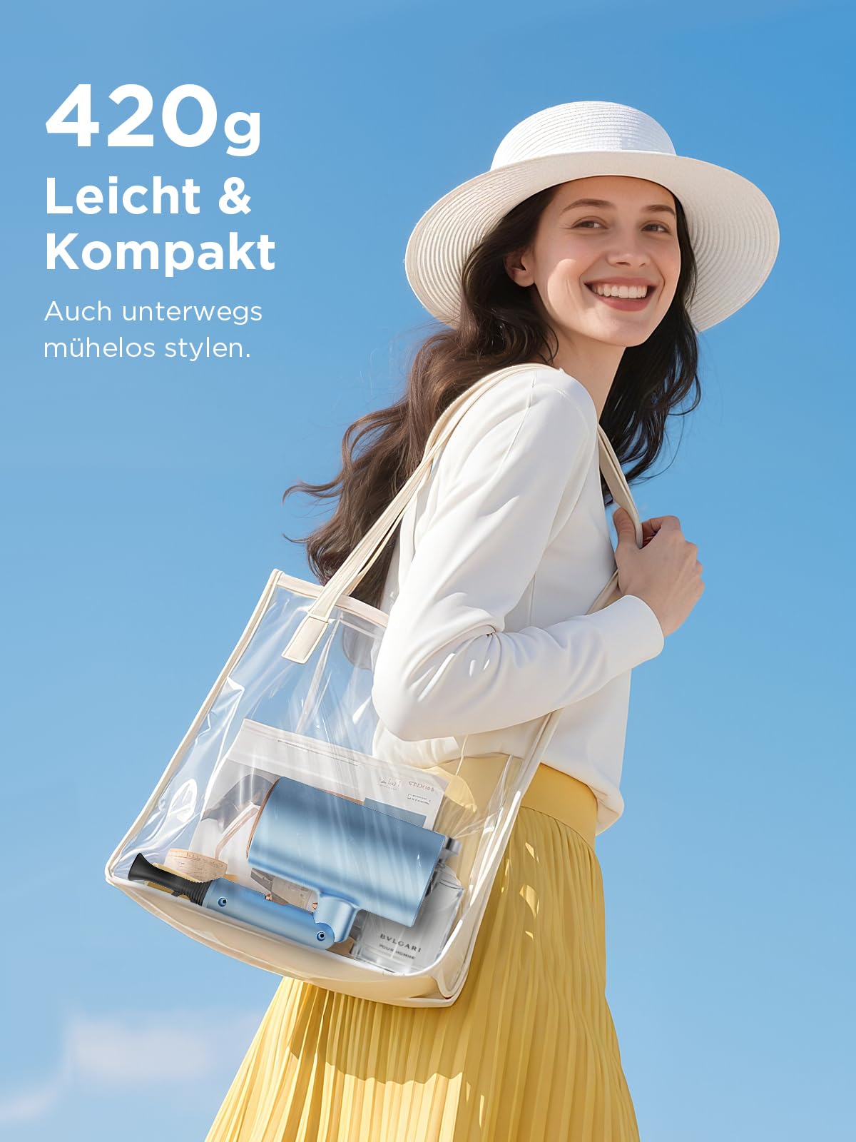 Kryvoth Ionen-Föhn 2000W, klappbarer Haartrockner mit Diffusor, Hair Dryer