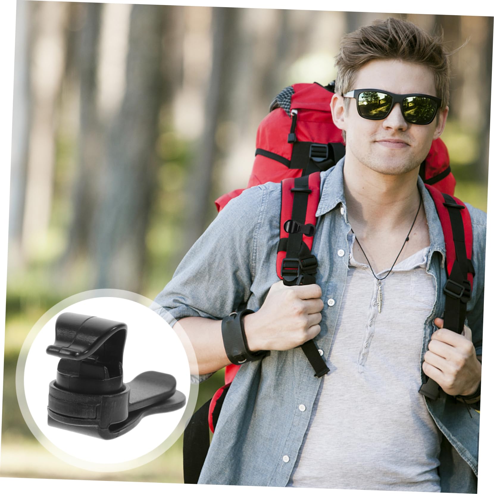 Kisangel 4 Ensembles Clips De Tuyau Hydratation pour À Boucles Multifonctions pour Sangles De Accessoires De Camping Et Randonnée Compatible avec Divers Tissus Et Structures 3 Pièces * 4