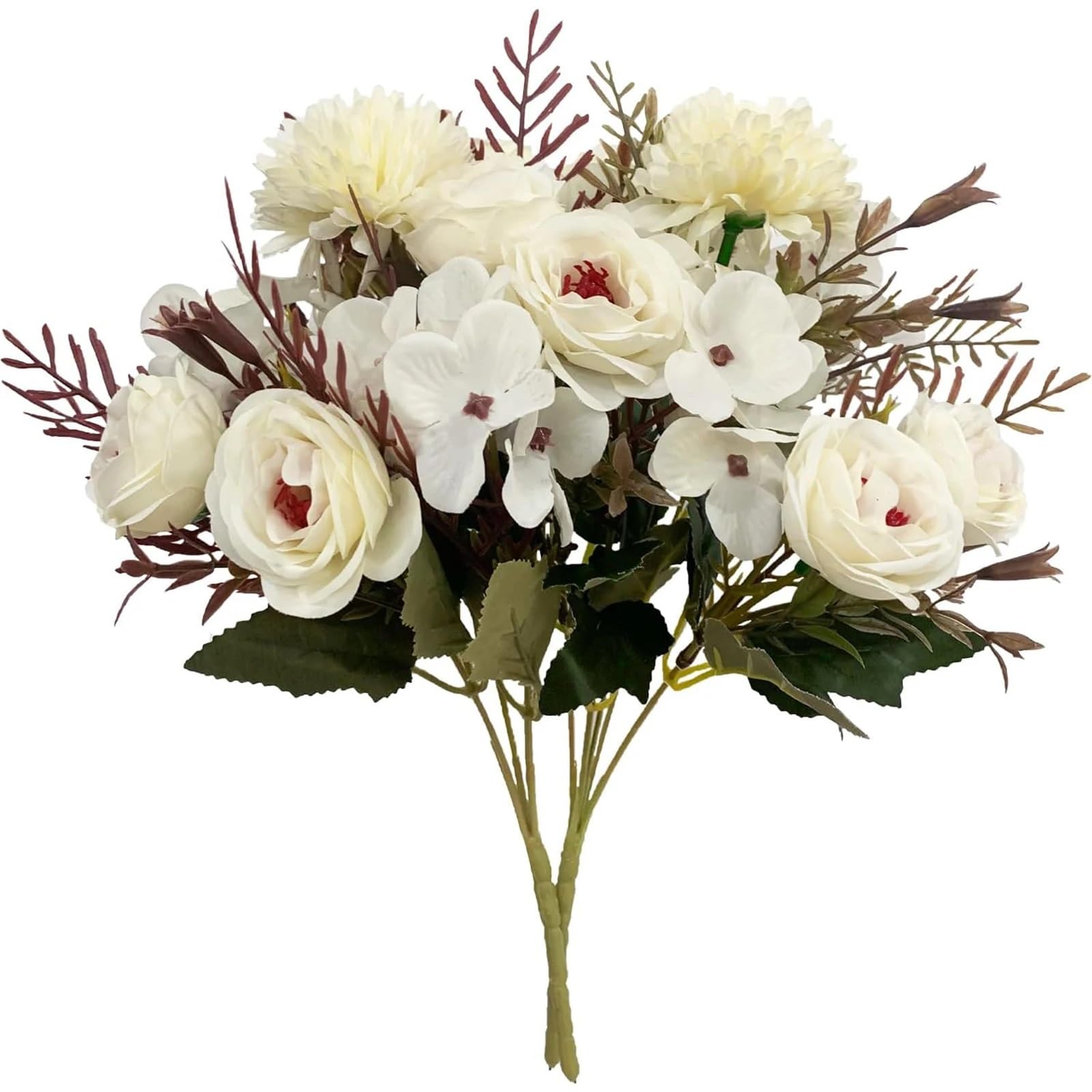 WHMWT 1/4pcs Silk Roses Artificial Flowers Wedding Home Festival Decora Bridal Bouquet Craft Scrapbook Wreath Diy Photography Prop Box(WHITE,1 pc)