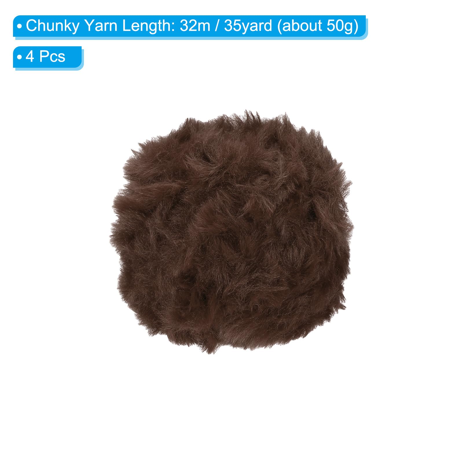 PATIKIL 35yds Faux Fur Yarn, 4 Skeins Fuzzy Yarn - Image 2
