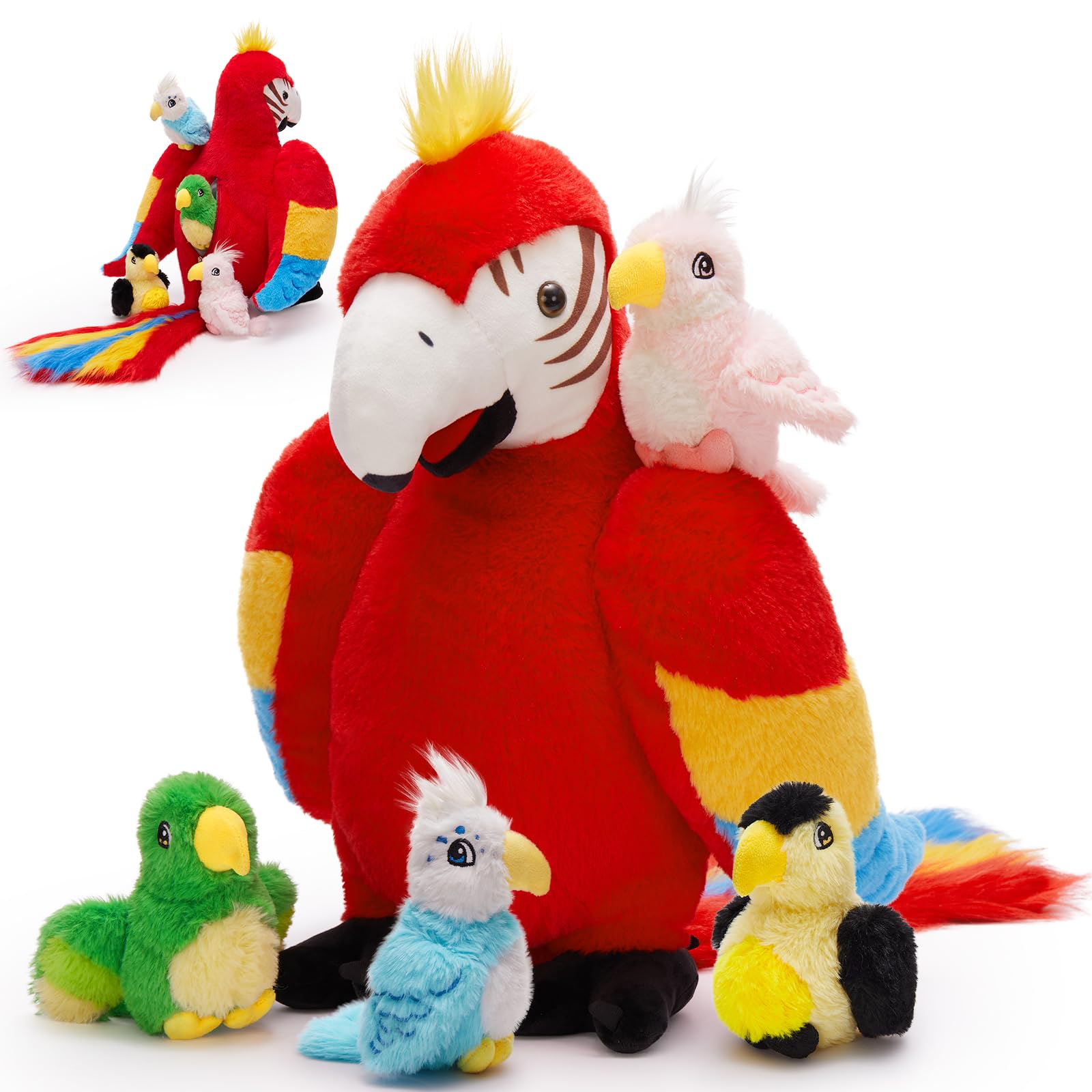 MorisMos Unicornio Peluches Gigante, 50cm Mamá con 3 Kawaii Bebés, Realistas Suave Juguete de Peluche Grande Regalos para Niñas, Niños, Cumpleaños Navidad — view 10