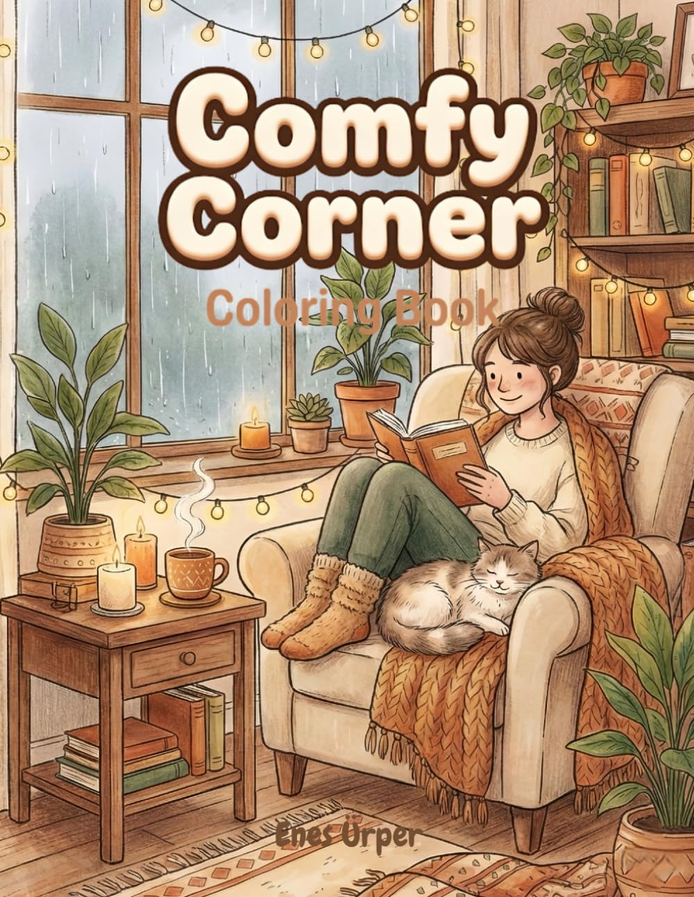 Comfy Corner Coloring Book: Relaxing Hygge Interiors, Cozy Home Scenes, and Peaceful Spaces for Stress Relief and Mindfulness (Simple Cozy Moments)