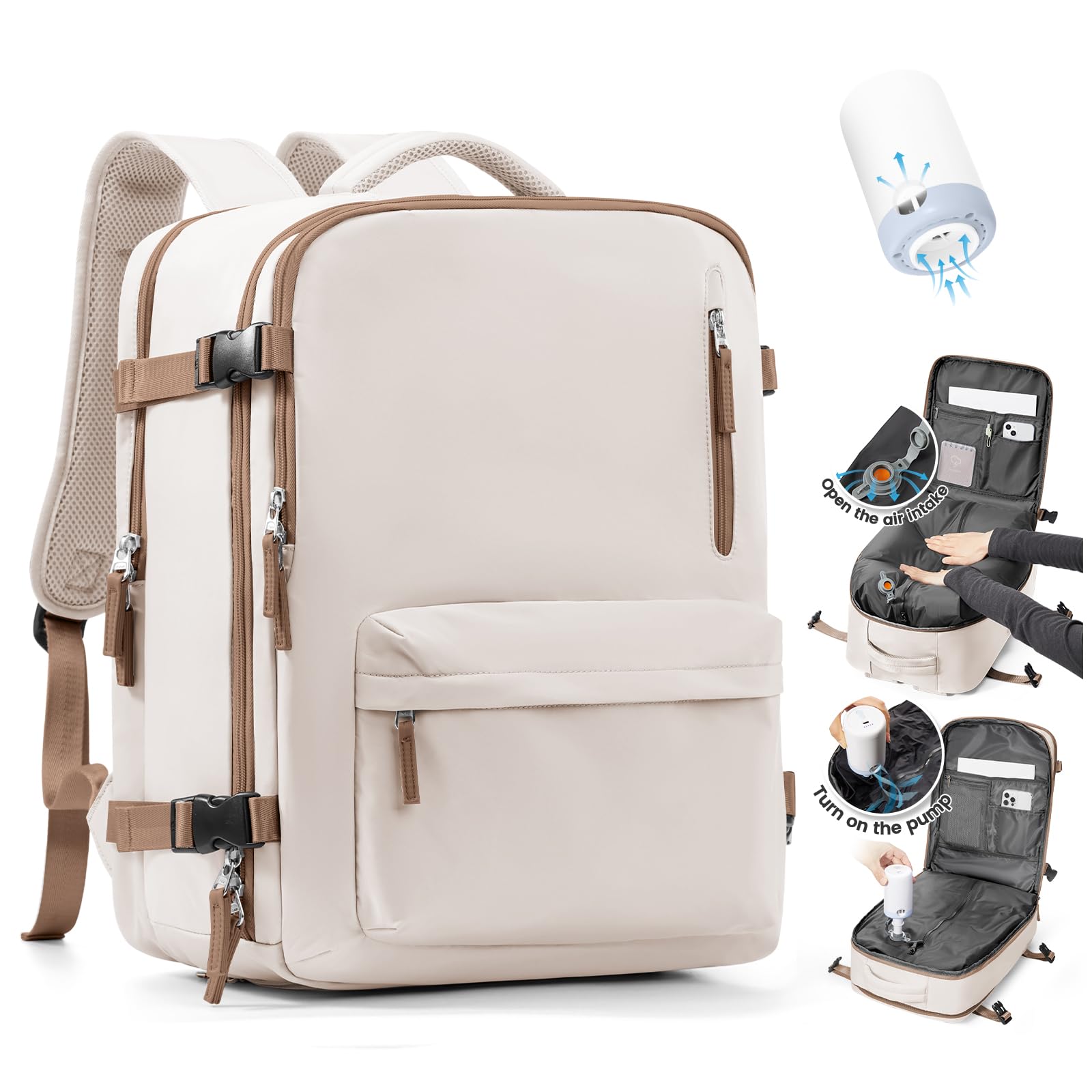 SZLX Zaino Ryanair 40x30x20 Sottovuoto con pompa Zaino Ryanair 40x20x25 Sottovuoto Bagaglio a Mano 40x30x20 Wizzair Zaino da Viaggio 45x36x20 Easyjet Donna Zaino Casual Laptop 14 Pollici Impermeabile