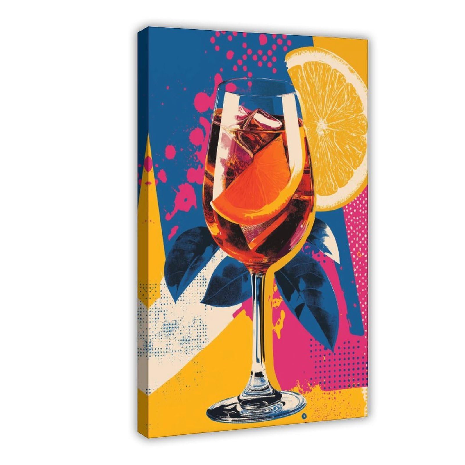 Ywtjax Frame-Style Colourful Cocktail Poster Canvas Poster For Dorm Room Decor Gift