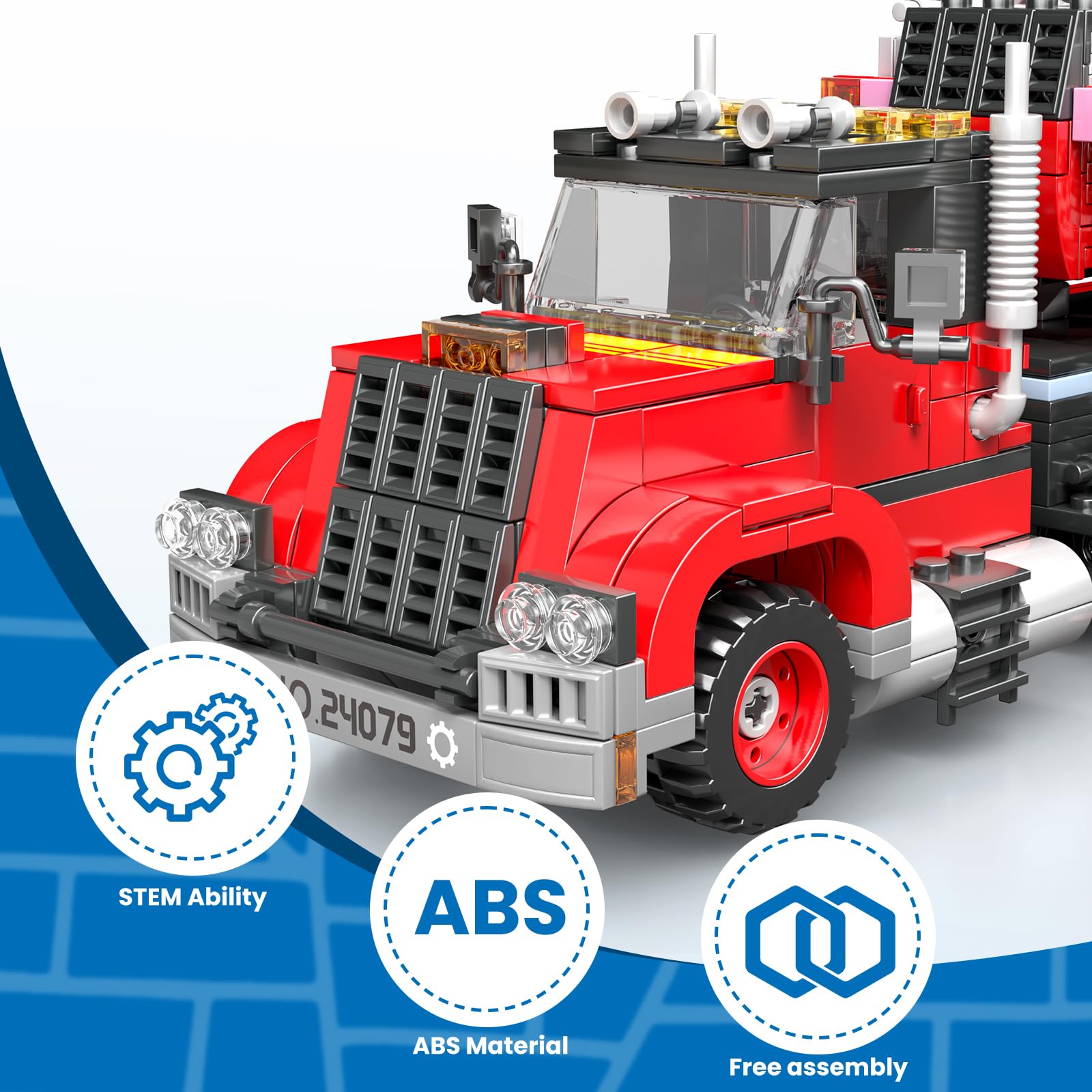 Mould King 24079 - Blocchi di costruzione per camion, carrello elevatore per autotrasportatore