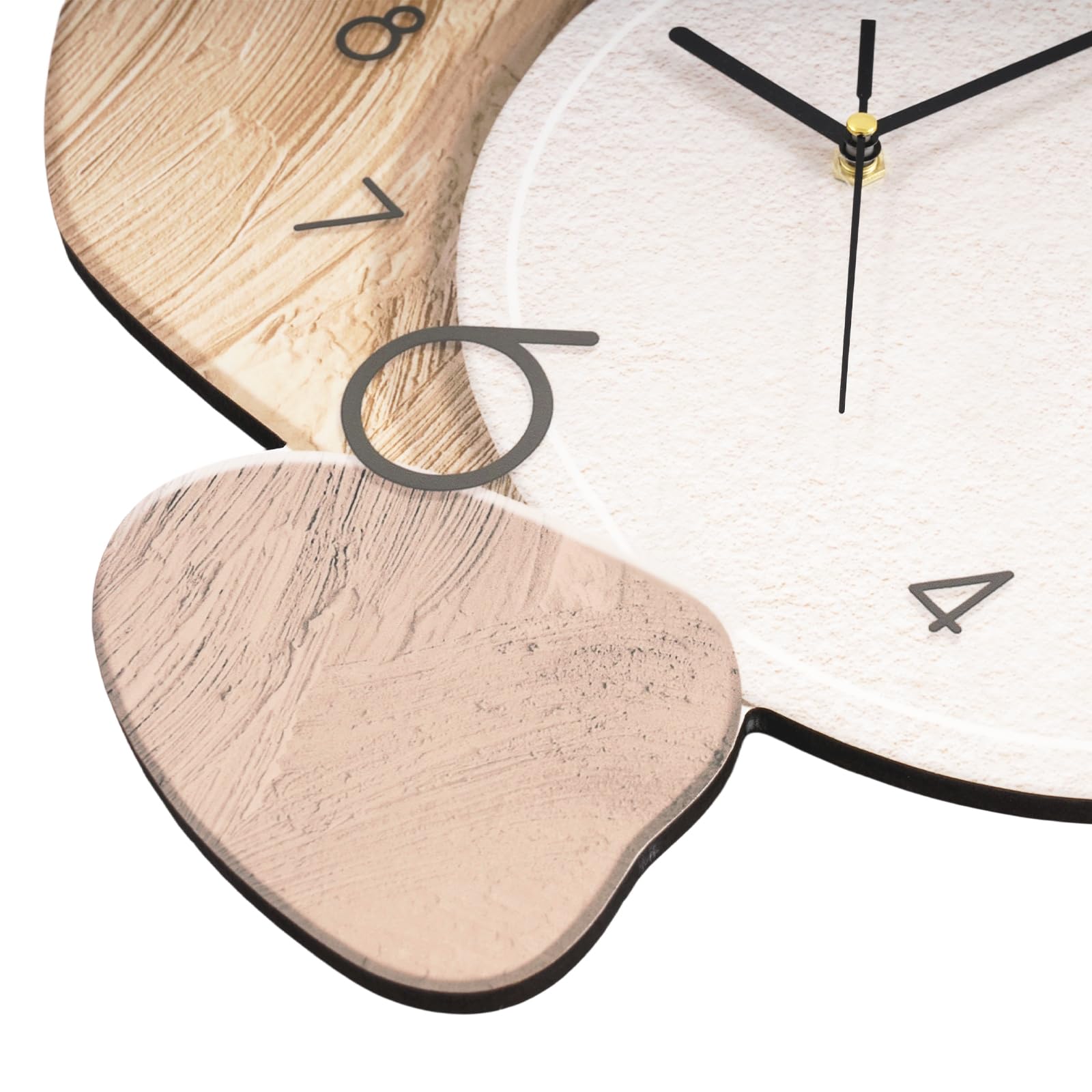 Orologio digitale da parete forme irregolari con ganci senza traccia creativi, orologio da parete silenzioso al quarzo, moderno, pendoli da parete per soggiorno, cucina, ufficio (oro+bianco)