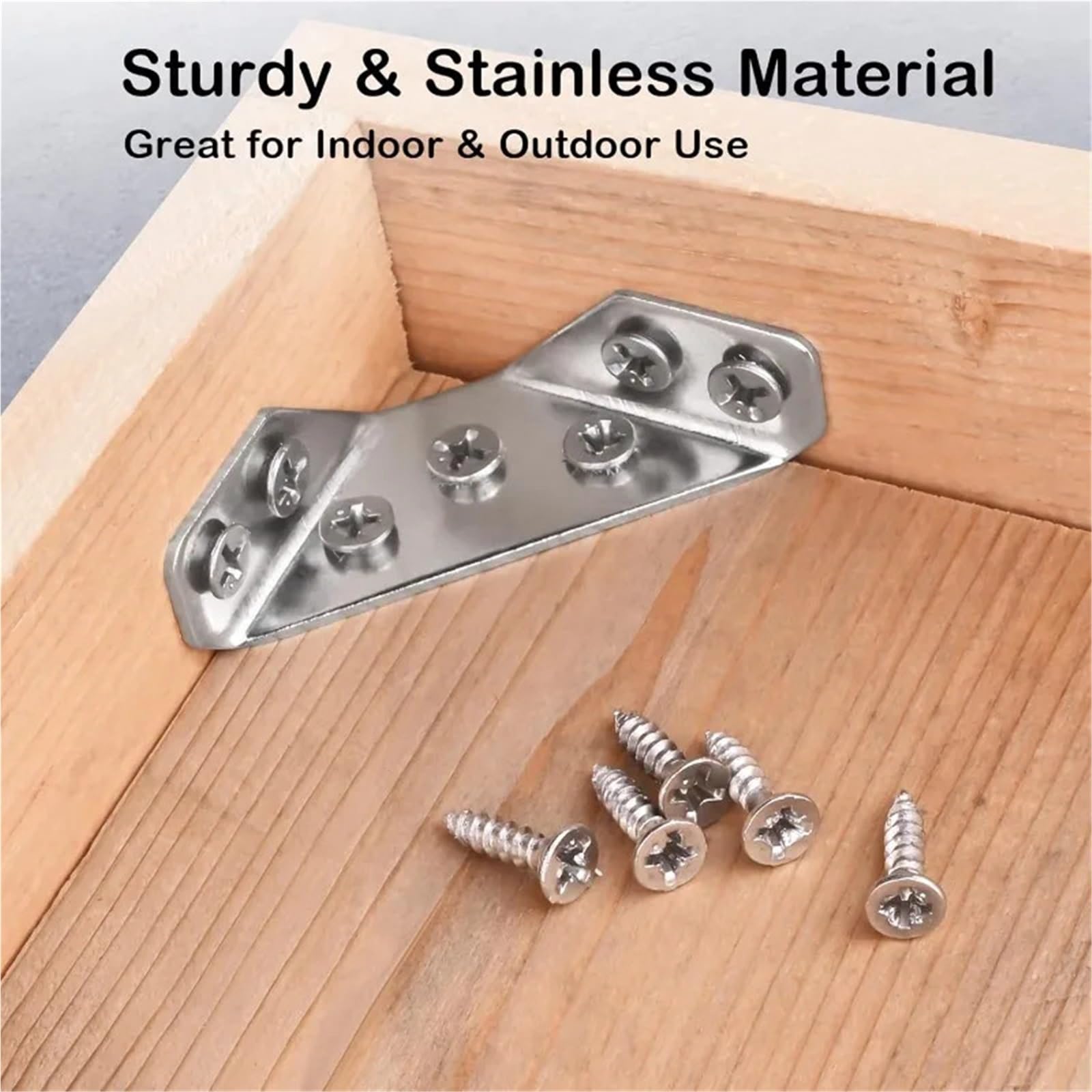 Staffe A L Angolari Metallo Staffe angolari in acciaio inossidabile con piastra in legno for fissaggio a mensola angolare for connettore for mobili a vite(200PCS(40Set))