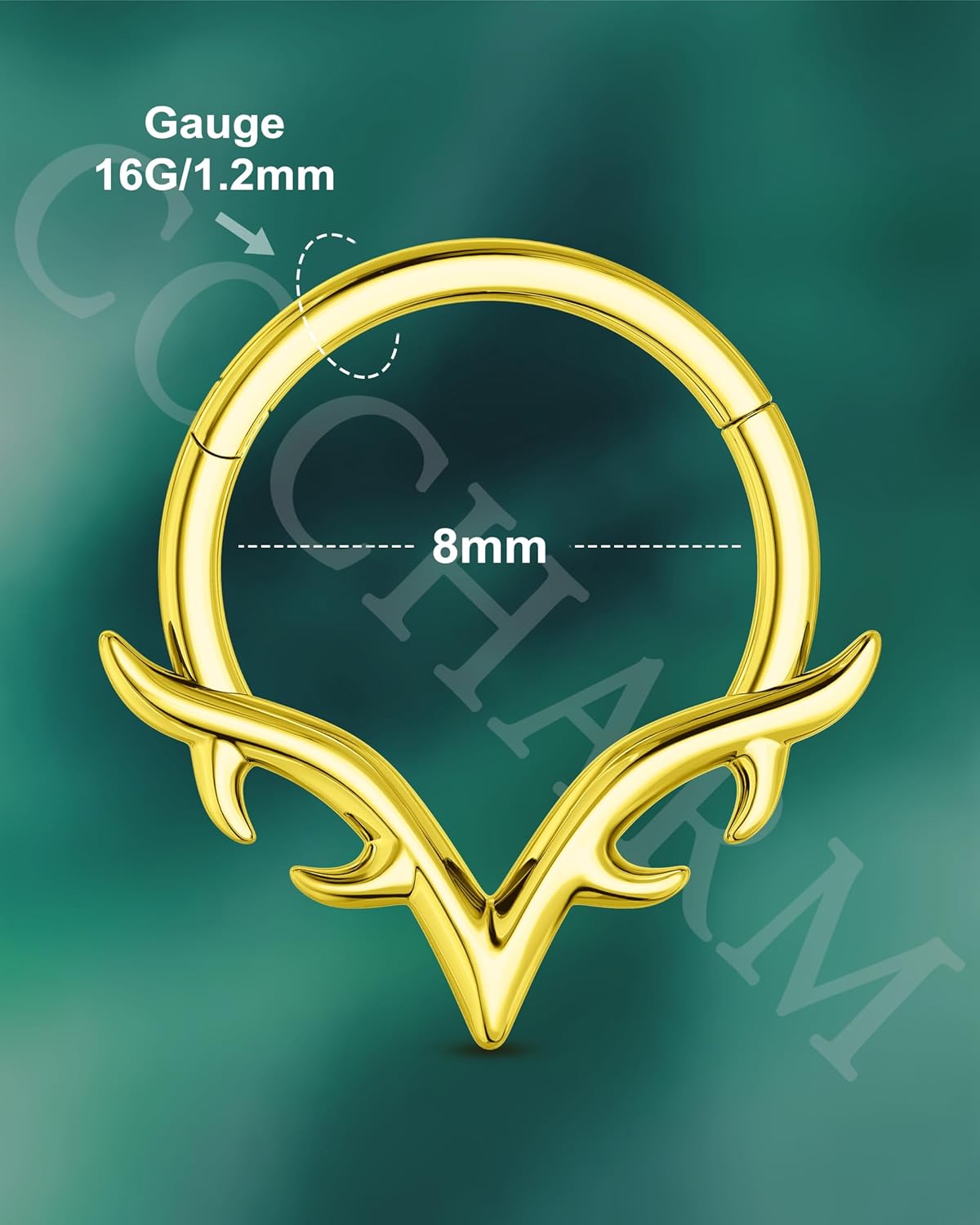 COCHARM Skyrend Claw Septum Rings 16G Septum Clicker Surgical Steel Helix Daith Earrings for Women Men 8/10MM Daith Piercing Jewelry - Image 3