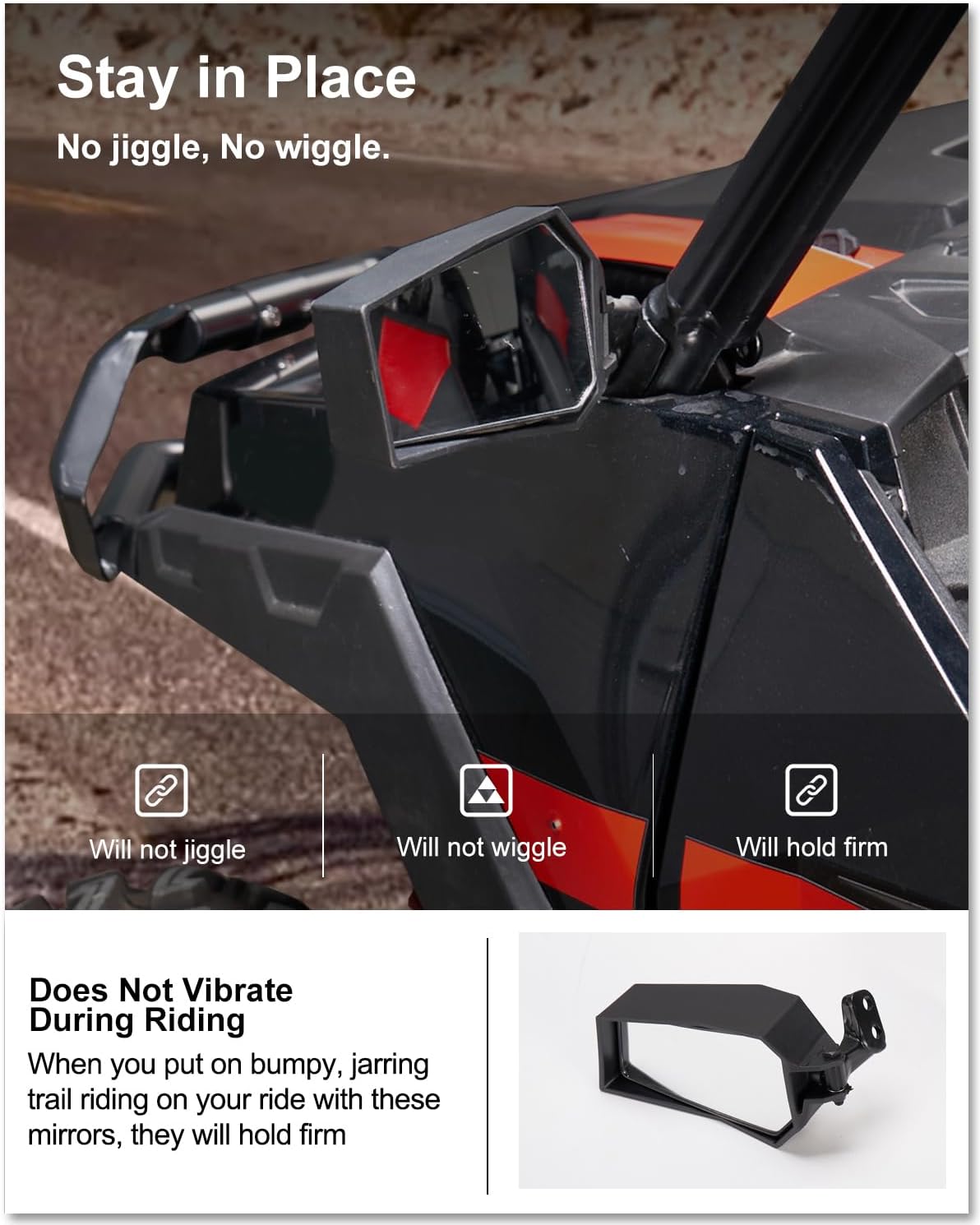 KIWI MASTER Side Mirrors for 2016-2026 Polaris General 1000/ General XP 1000 Accessories Adjustable Folding Rear View Mirror, Pair - Image 5