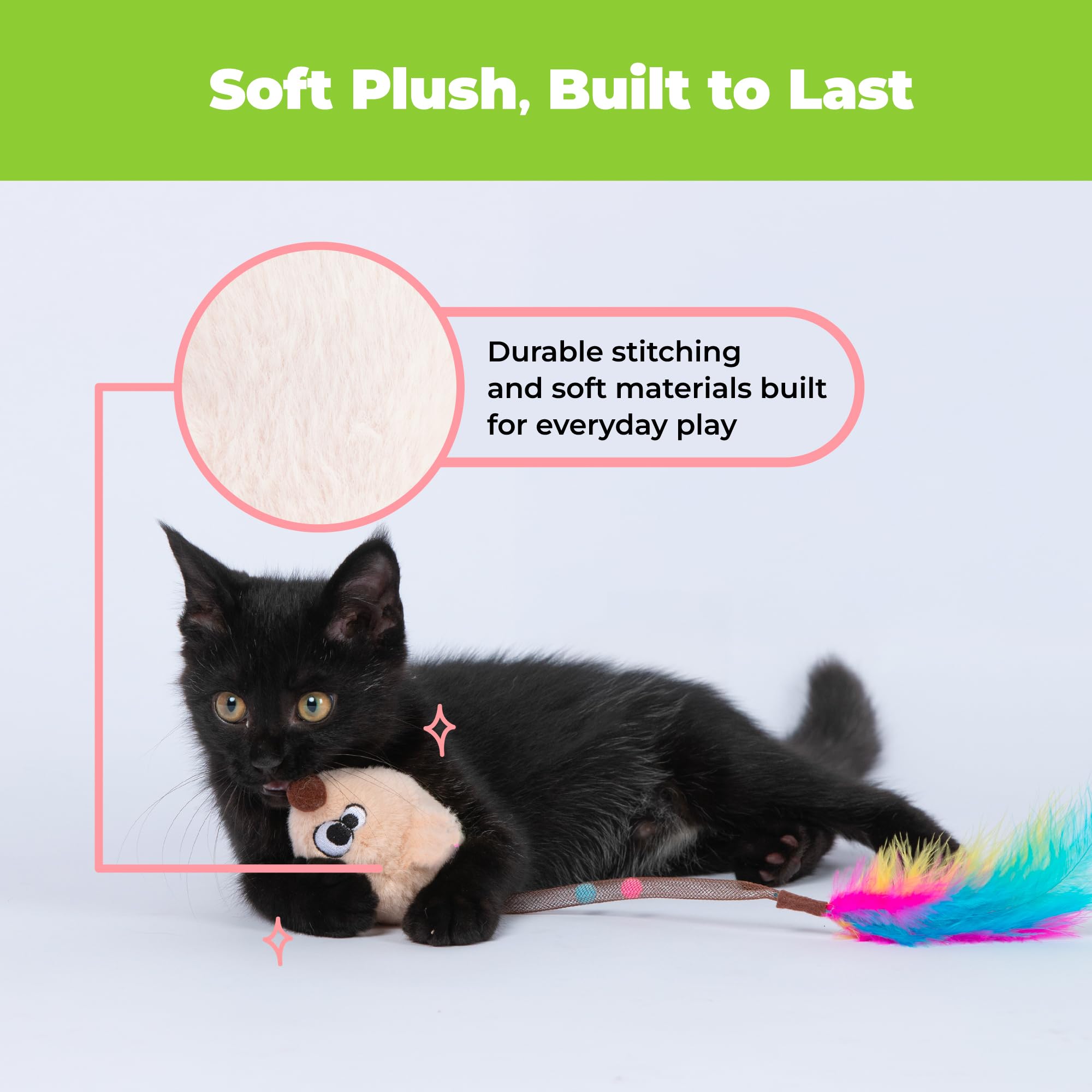 Catify by Best Pet Supplies Interaktives Katzenspielzeug, Plüschspielzeug, bewegungsaktiviertes und quietschendes Spielzeug mit amerikanischer Katzenminze für Katzen und Kätzchen